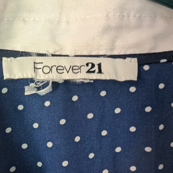 Forever 21 Navy and White Polka Dot Dress - Picture 4 of 4